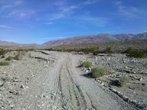 washe out road in death valley