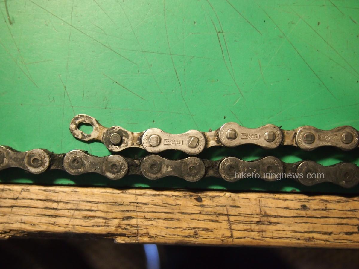 photo of two bike chains side by side